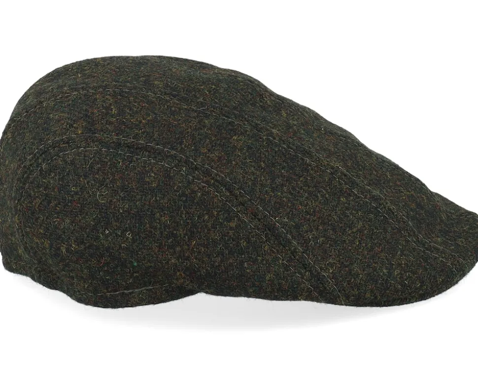 Maddy Ear Flap 32 Virgin Wool Loden Green Flat Cap - MJM Hats