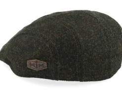 Maddy Ear Flap 32 Virgin Wool Loden Green Flat Cap - MJM Hats