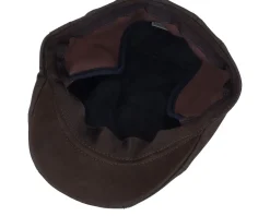 Maddy El Nappa Wax Brown Flat Cap - MJM Hats