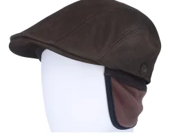 Maddy El Nappa Wax Brown Flat Cap - MJM Hats