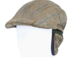 Maddy El Virgin Wool/Cashmere Ear Flap Light Green Flat Cap - MJM Hats
