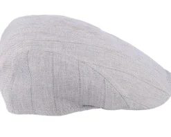 Maddy Linen Mix Grey Flat Cap - MJM Hats