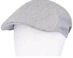 Maddy Linen Mix Grey Flat Cap - MJM Hats