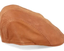 Maddy Nappa Wax Cognac Flat Cap - MJM Hats