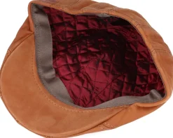 Maddy Nappa Wax Cognac Flat Cap - MJM Hats