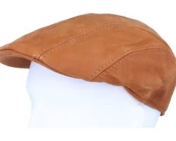 Maddy Nappa Wax Cognac Flat Cap - MJM Hats