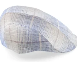 Maddy Organic Hemp/Linen Blue Check Flat Cap - MJM Hats