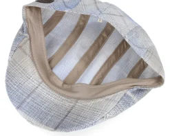 Maddy Organic Hemp/Linen Blue Check Flat Cap - MJM Hats