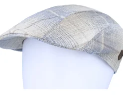 Maddy Organic Hemp/Linen Blue Check Flat Cap - MJM Hats