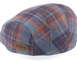 Maddy Silk/Wool 1 Purple Check Flat Cap - MJM Hats