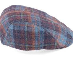Maddy Silk/Wool 1 Purple Check Flat Cap - MJM Hats