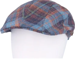 Maddy Silk/Wool 1 Purple Check Flat Cap - MJM Hats