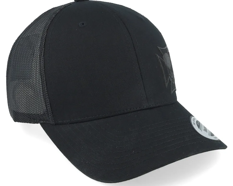 Maltese Cross Skull Black Patch Black Trucker - Born To Ride