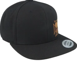 Maltese Cross Skull Brown Patch Black Snapback - Born To Ride