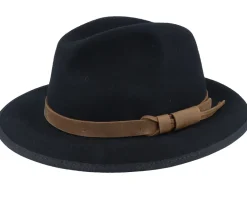 Marco El Wool W.p/Crushable Black Earflap Fedora - MJM Hats