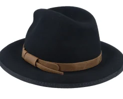 Marco El Wool W.p/Crushable Black Earflap Fedora - MJM Hats
