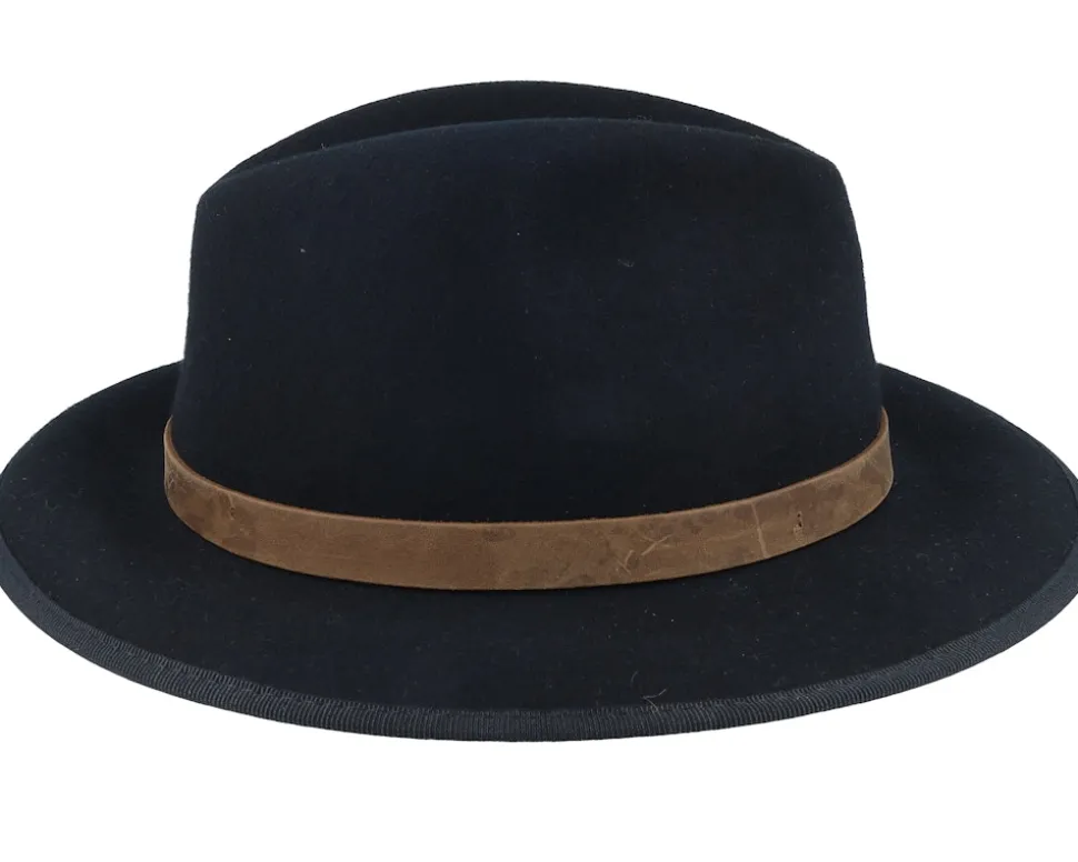 Marco El Wool W.p/Crushable Black Earflap Fedora - MJM Hats