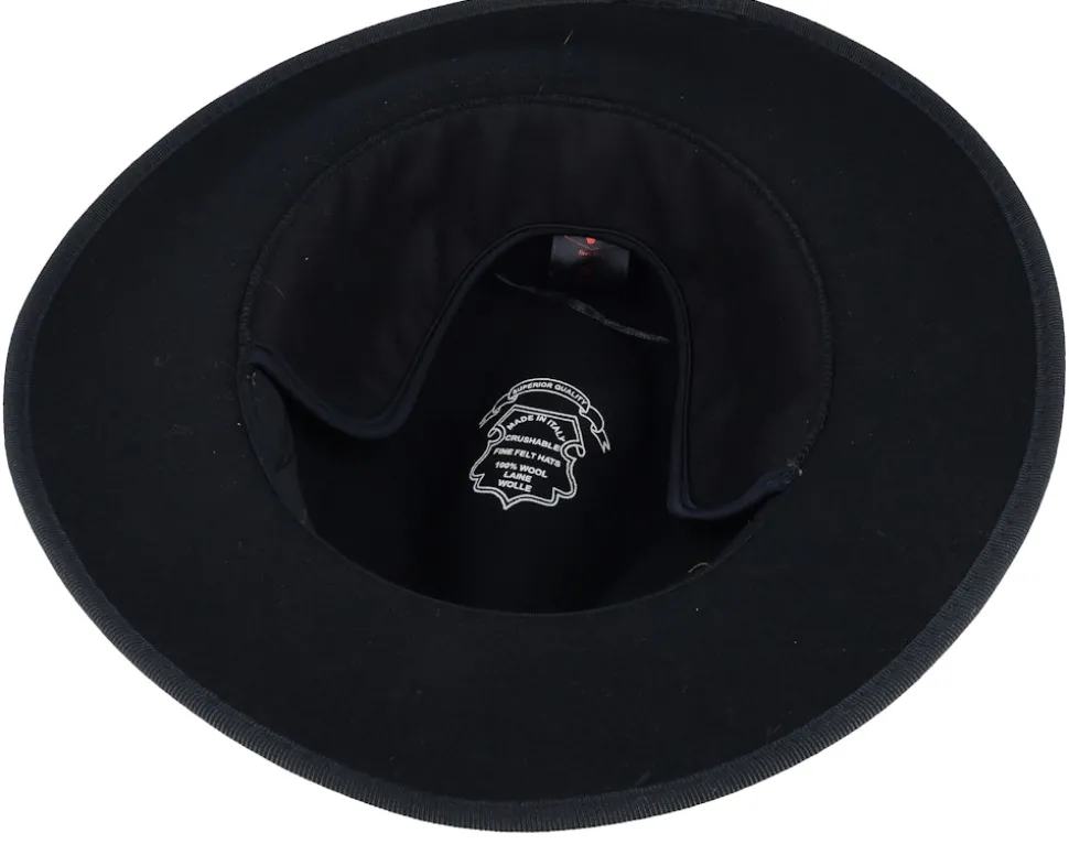 Marco El Wool W.p/Crushable Black Earflap Fedora - MJM Hats