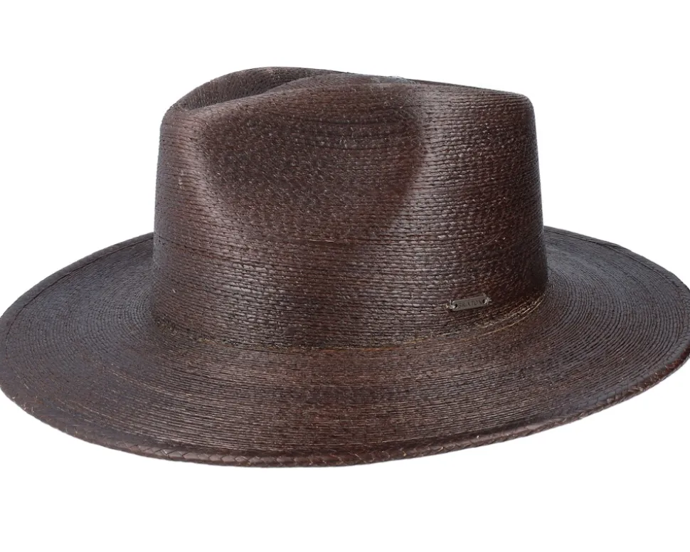 Marcos Fedora Deep Brown Straw Hat - Brixton