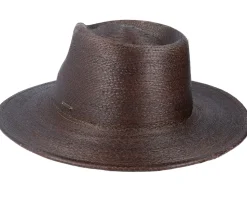 Marcos Fedora Deep Brown Straw Hat - Brixton