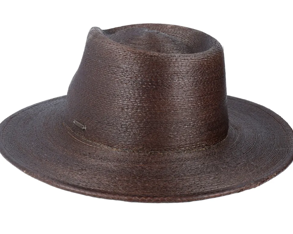 Marcos Fedora Deep Brown Straw Hat - Brixton