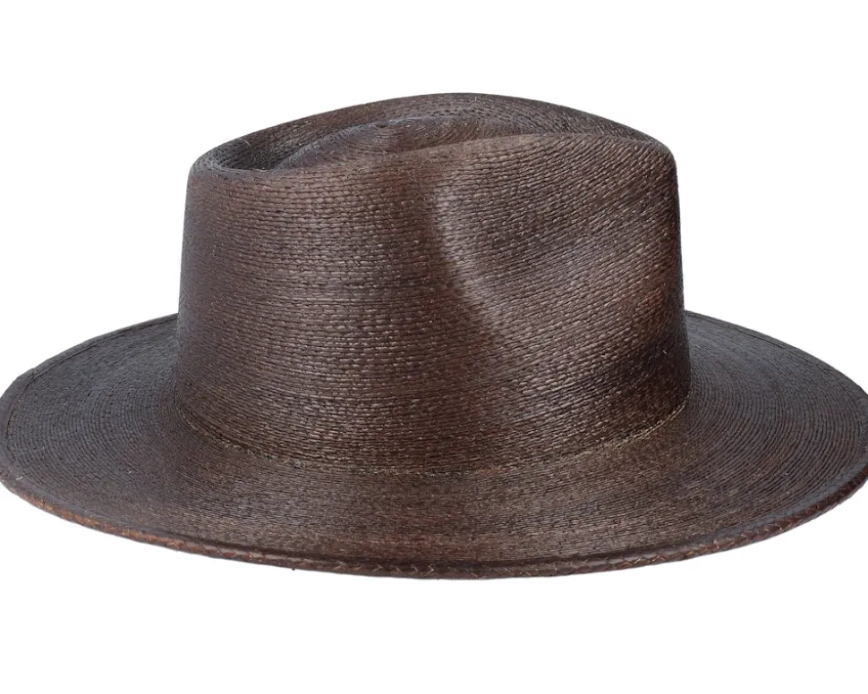 Marcos Fedora Deep Brown Straw Hat - Brixton