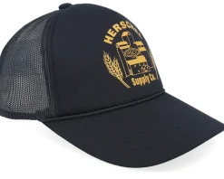 Marina Mesh Silo Cap Black/Golden Yellow A-Frame Trucker - Herschel
