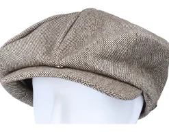 Marl Tweed Big Apple Brown Flat Cap - Jaxon & James