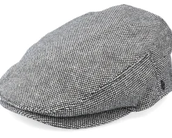 Marl Tweed Black Flat Cap - Jaxon & James