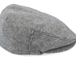 Marl Tweed Black Flat Cap - Jaxon & James