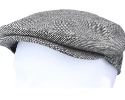 Marl Tweed Black Flat Cap - Jaxon & James