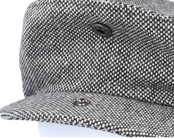Marl Tweed Black Flat Cap - Jaxon & James