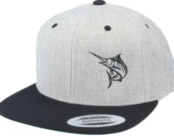 Marlin Fishing Heather Grey/Black Snapback - Skillfish