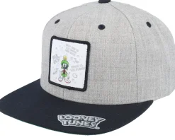 Marvin The Martian Writing Heather Grey/Black Snapback - Looney Tunes