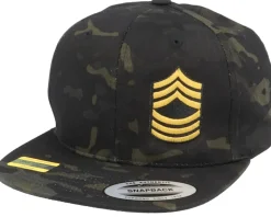 Master Sergeant Insignia Side Panel Multicam Black Snapback - Army Head
