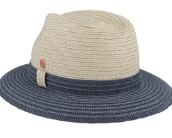 Mathis Paperbr Beige/navy Straw Hat - Mayser