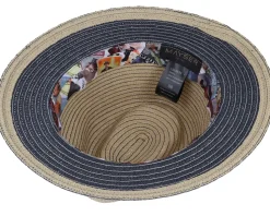 Mathis Paperbr Beige/navy Straw Hat - Mayser