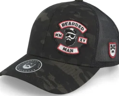 Mc Biker Logo Multicam Black Camo Trucker - Bearded Man