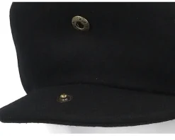 Melton Wool Black Snap Cap - Jaxon & James