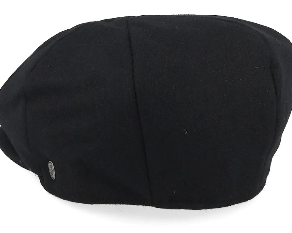 Melton Wool Newsboy Cap Black Snap Cap - Jaxon & James