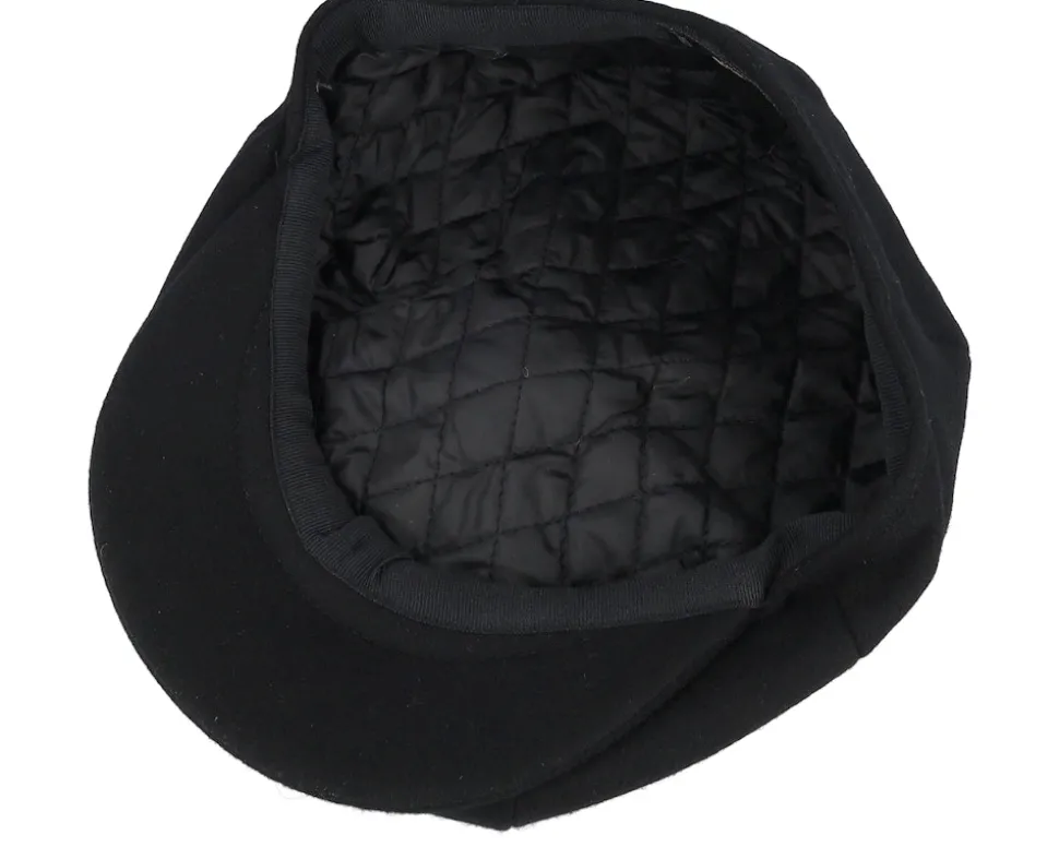 Melton Wool Newsboy Cap Black Snap Cap - Jaxon & James