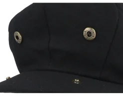Melton Wool Newsboy Cap Black Snap Cap - Jaxon & James