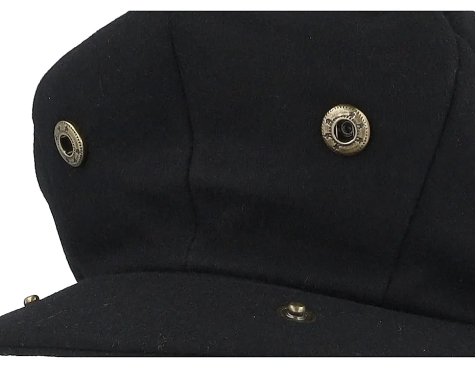 Melton Wool Newsboy Cap Black Snap Cap - Jaxon & James