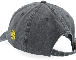 Memphis 3d Script Washed Black Dad Cap - Lucid Smile