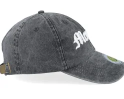 Memphis 3d Script Washed Black Dad Cap - Lucid Smile