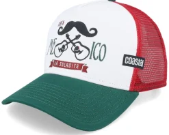 Mexican Mustache White/Green Trucker - Coastal