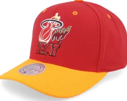 Miami Heat All In 2.0 Pro Red/Yellow Adjustable - Mitchell & Ness