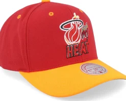 Miami Heat All In 2.0 Pro Red/Yellow Adjustable - Mitchell & Ness