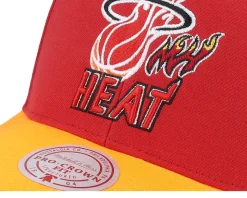 Miami Heat All In 2.0 Pro Red/Yellow Adjustable - Mitchell & Ness