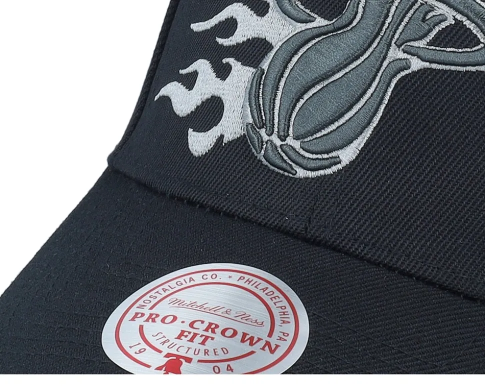 Miami Heat Beautiful Chaos Pro Cap Hwc Black Adjustable - Mitchell & Ness